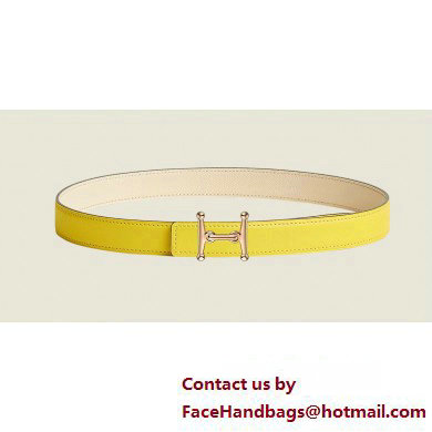 Hermes Mors H belt buckle & Reversible leather strap 24 mm 09 2023